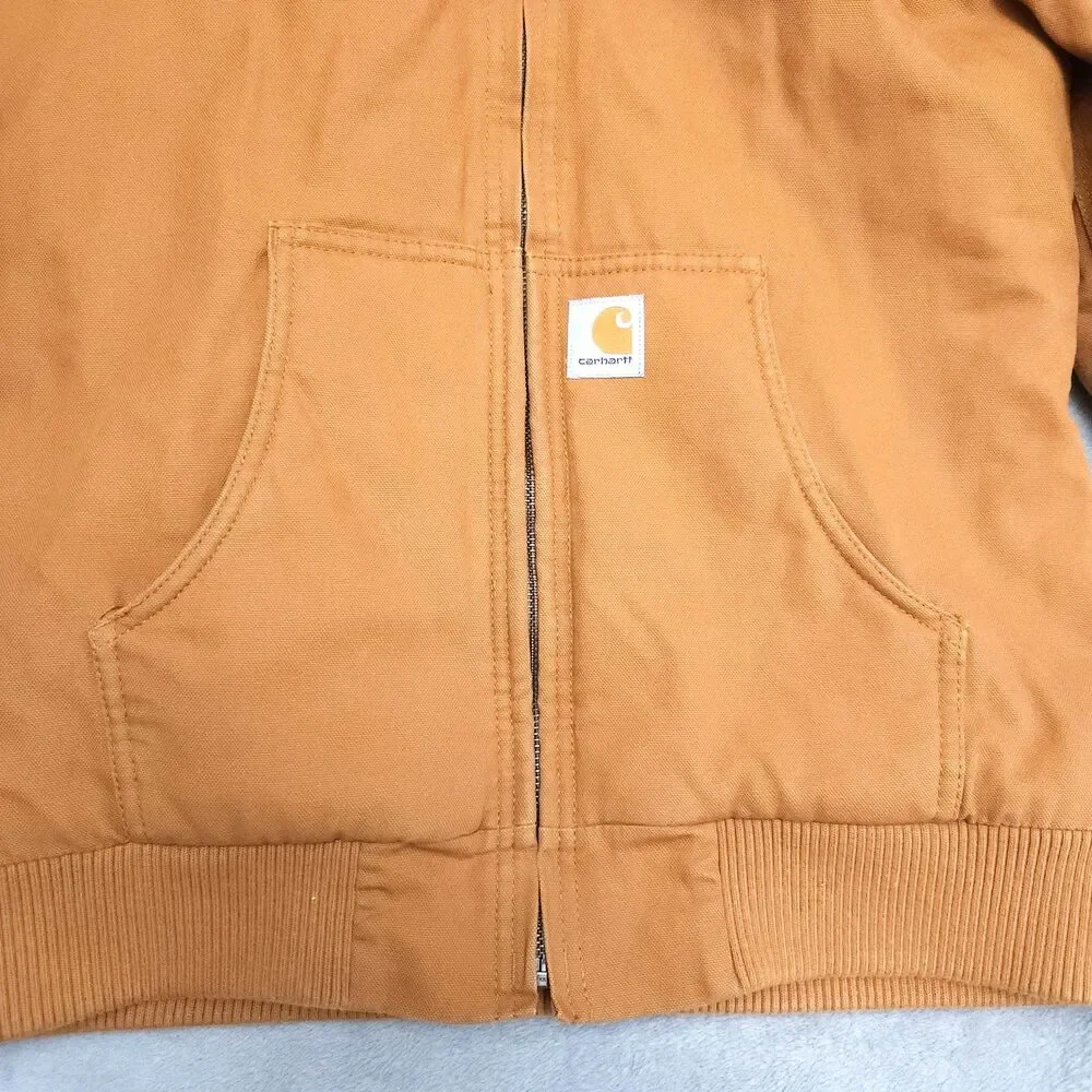 Carhartt Jacket Youth Size Large ( 14-16) Tan Duck Canvas Insulated Quilt Lined